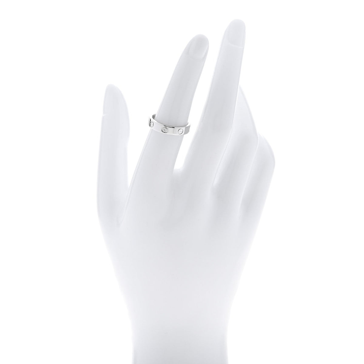 18K White Gold Diamond 4mm LOVE Wedding Band Ring 52 6