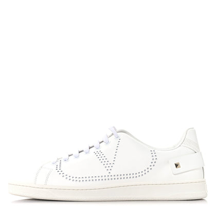 Valentino Garavani Calfskin Men's Backnet Sneakers 43.5 White