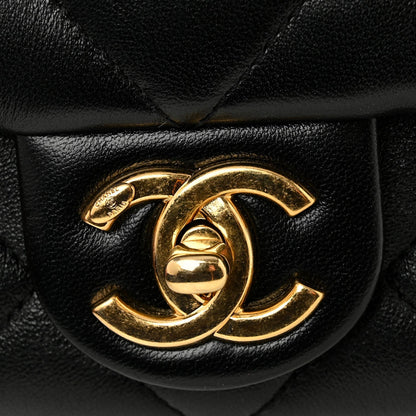 Large Quilted Lambskin Flap Shoulder Bag