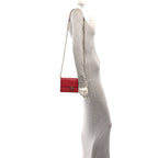 Gucci Dollar Calfskin Interlocking G Chain Wallet Red