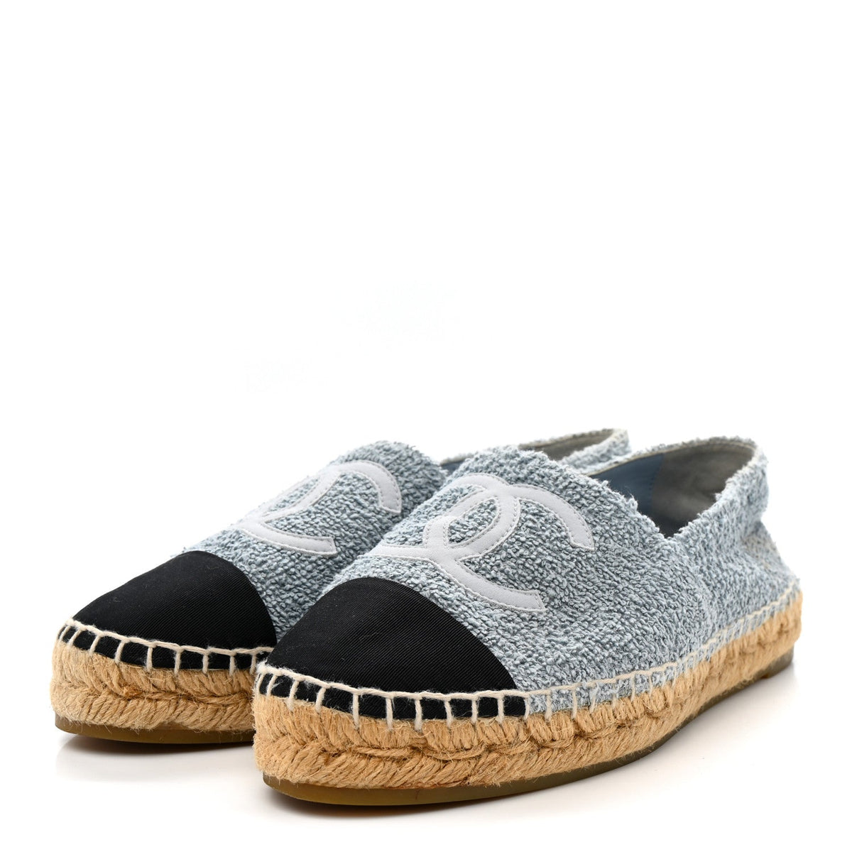 Chanel Fabric Grosgrain CC Women's Espadrilles 38