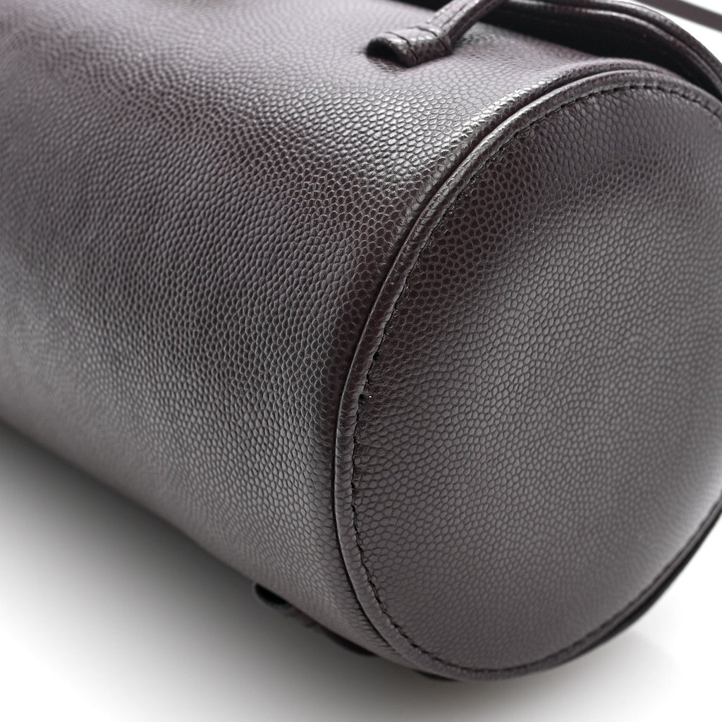 Chanel Shiny Caviar Preppy Coco Small Bowling Bag Black