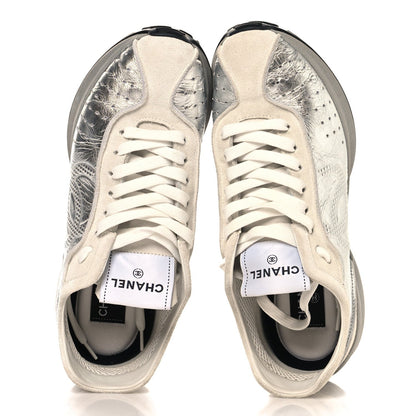 Chanel Laminated Calfskin Suede CC Women's Shoes