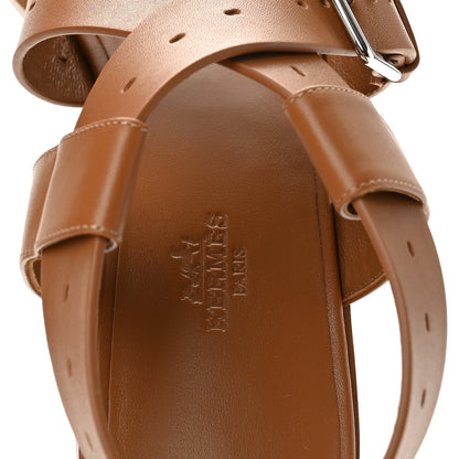 Hermes Calfskin Milly 40 Women's Sandals Naturel
