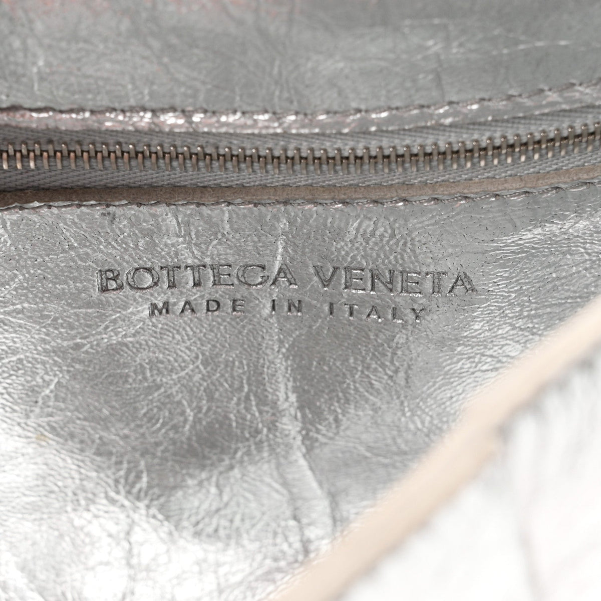 Bottega Veneta Metallic Lambskin Maxi Intrecciato Cassette Crossbody Bag Silver