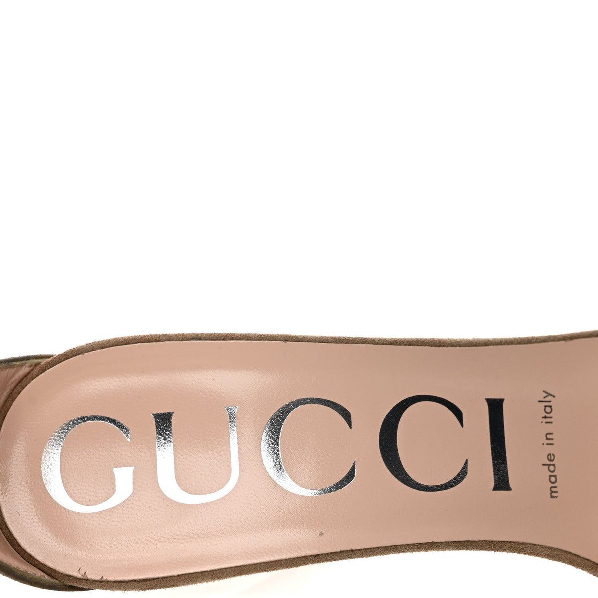 Gucci Kid Scamosciato GG Ankle Strap High Heel Women's Sandals Taupe