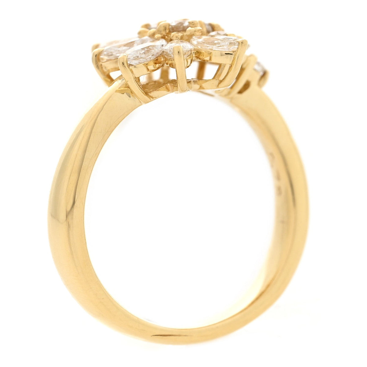 Parker & West by FASHIONPHILE18K Yellow Gold Diamond .73ctw Flower Band Ring 47 4