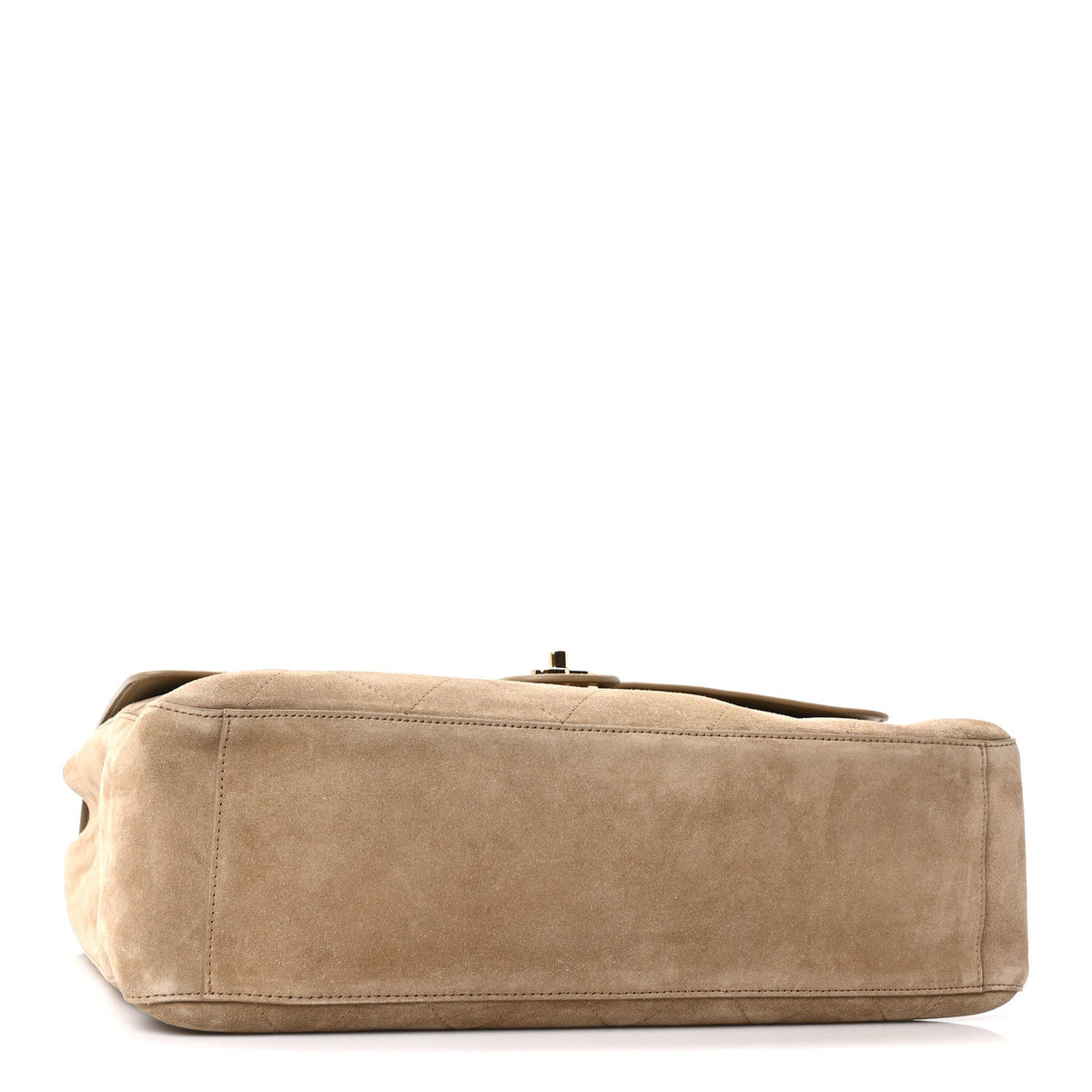 Maxi Calfskin Suede Flap Shoulder Bag