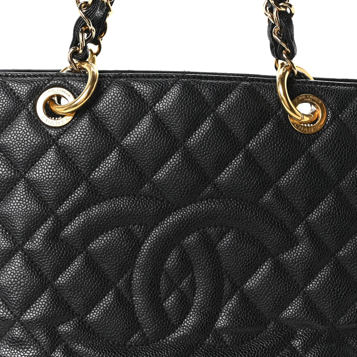 Quilted Caviar Tote Bag