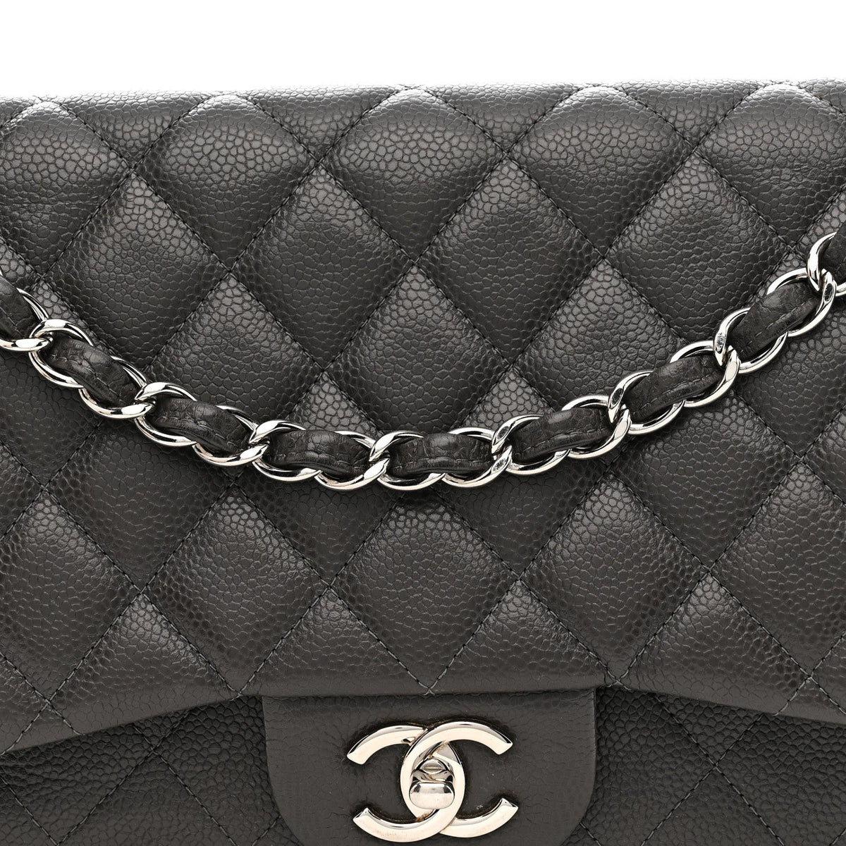 Quilted Caviar Flap Shoulder Bag