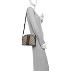 Gucci GG Supreme Small Ophidia Dome Shoulder Bag Beige Ebony