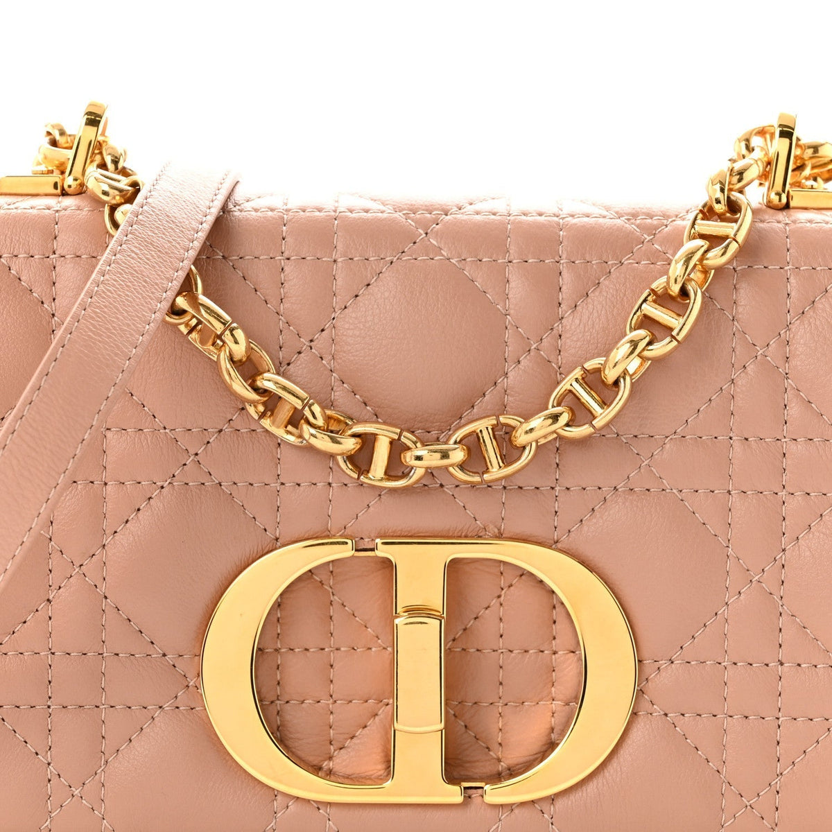 Christian Dior Calfskin Cannage Small Caro Bag Rose De Vents