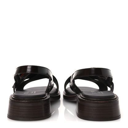 Prada Spazzolato Fume Women's Re-Edition 1996 Buckle Sandals 41 Bruciato