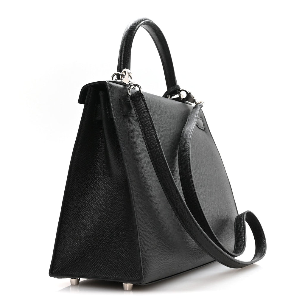 Hermes Epsom Calfskin Kelly Sellier 28 Bag Black