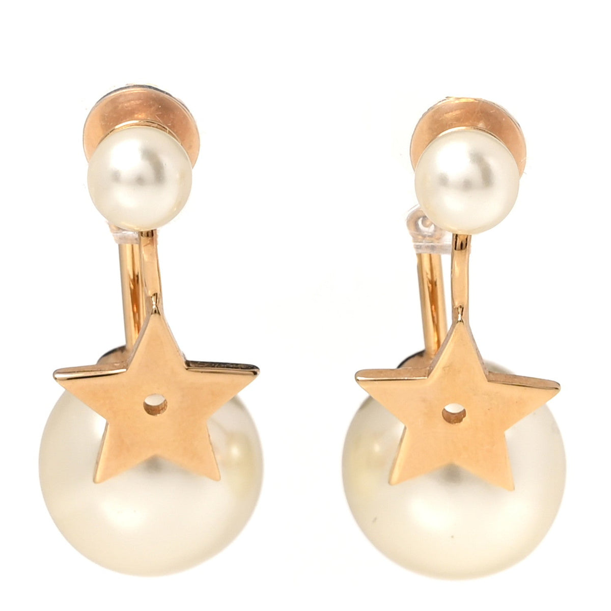 Christian DiorPearl Crystal My ABCDior Tribales Etoile Star Earrings Gold