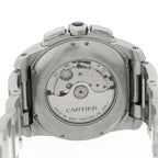 Cartier Stainless Steel 42mm Calibre de Cartier Chronograph Watch White