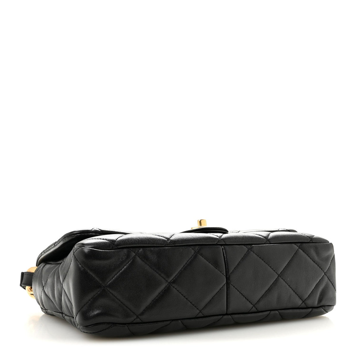 Large Quilted Lambskin Flap Shoulder Bag