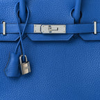 Hermes Taurillon Clemence Verso Birkin 30 Bleu Zellige Bleu Paradis