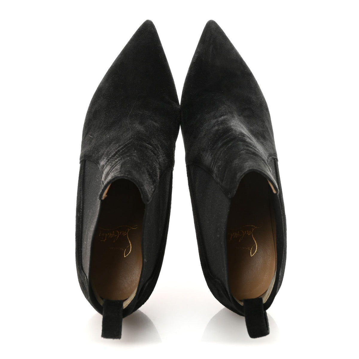 Christian Louboutin Suede Women's Crochinetta 100 Ankle Boots 38.5 Black