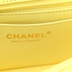 Chanel Lambskin Quilted Mini Chain Top Handle Rectangular Flap Light Yellow