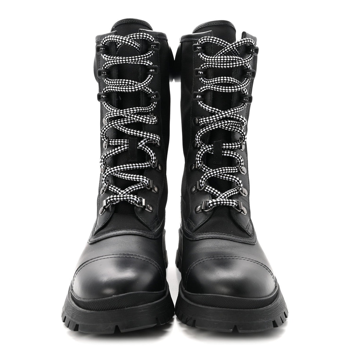 Prada Vitello Montana Neoprene Women's Combat Boots 36 Black