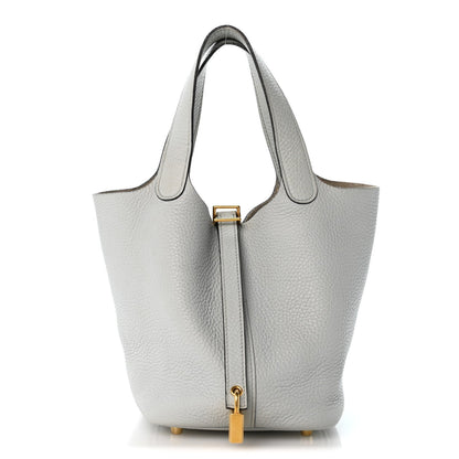 Taurillon Clemence Picotin Lock 18 Pm Bl Handbag