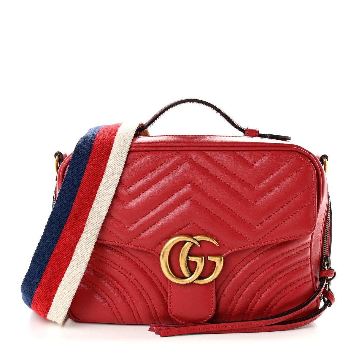 Small Calfskin Shoulder Bag - Red