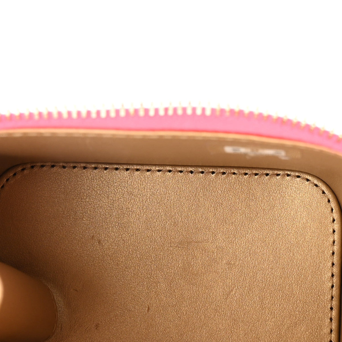 Chanel Patent Quilted Mini Pearl Crush Vanity Case Neon Pink