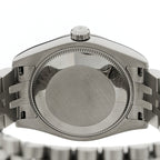 Rolex Stainless Steel 18K White Gold Diamond 31mm Oyster Perpetual Datejust Watch Dark Grey Roman 178274
