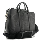 Gucci Piuma Calfskin Jumbo GG Embossed Briefcase Black