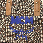 MCM Visetos Medium Liz Reversible Shopper Tote Cognac