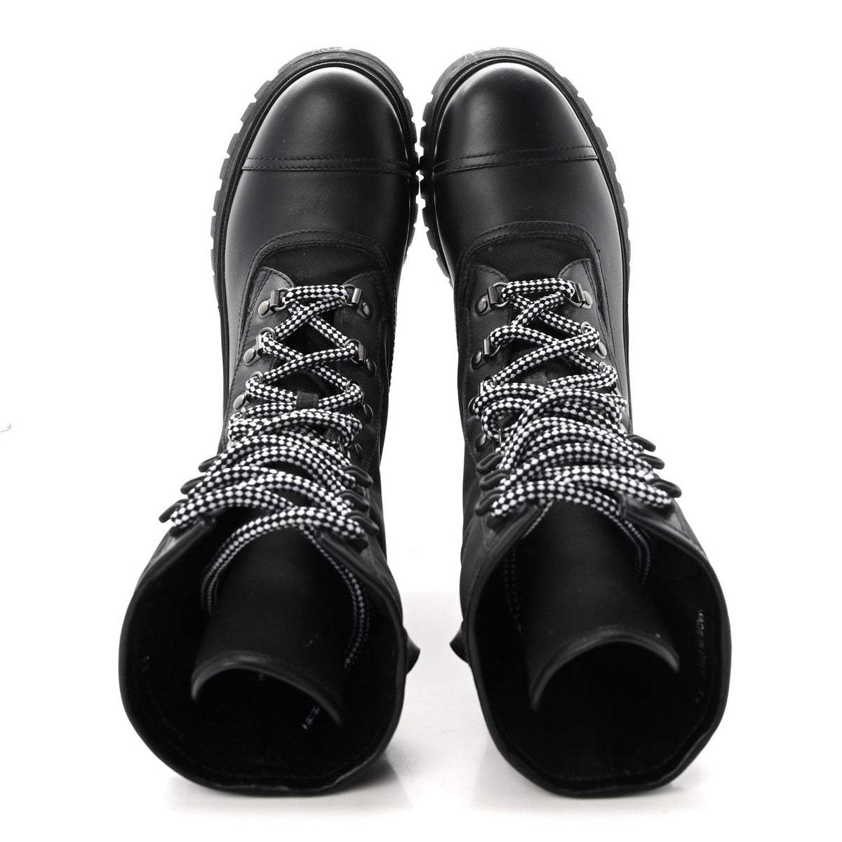 Prada Vitello Montana Neoprene Women's Combat Boots 36 Black