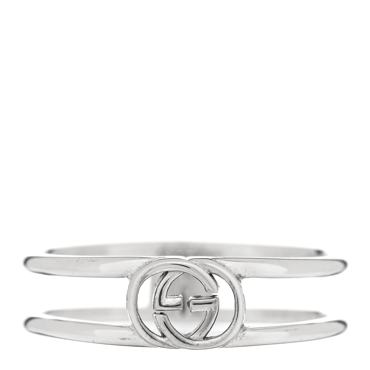 Sterling Silver 6mm Interlocking G Open Band Ring 61 9.5