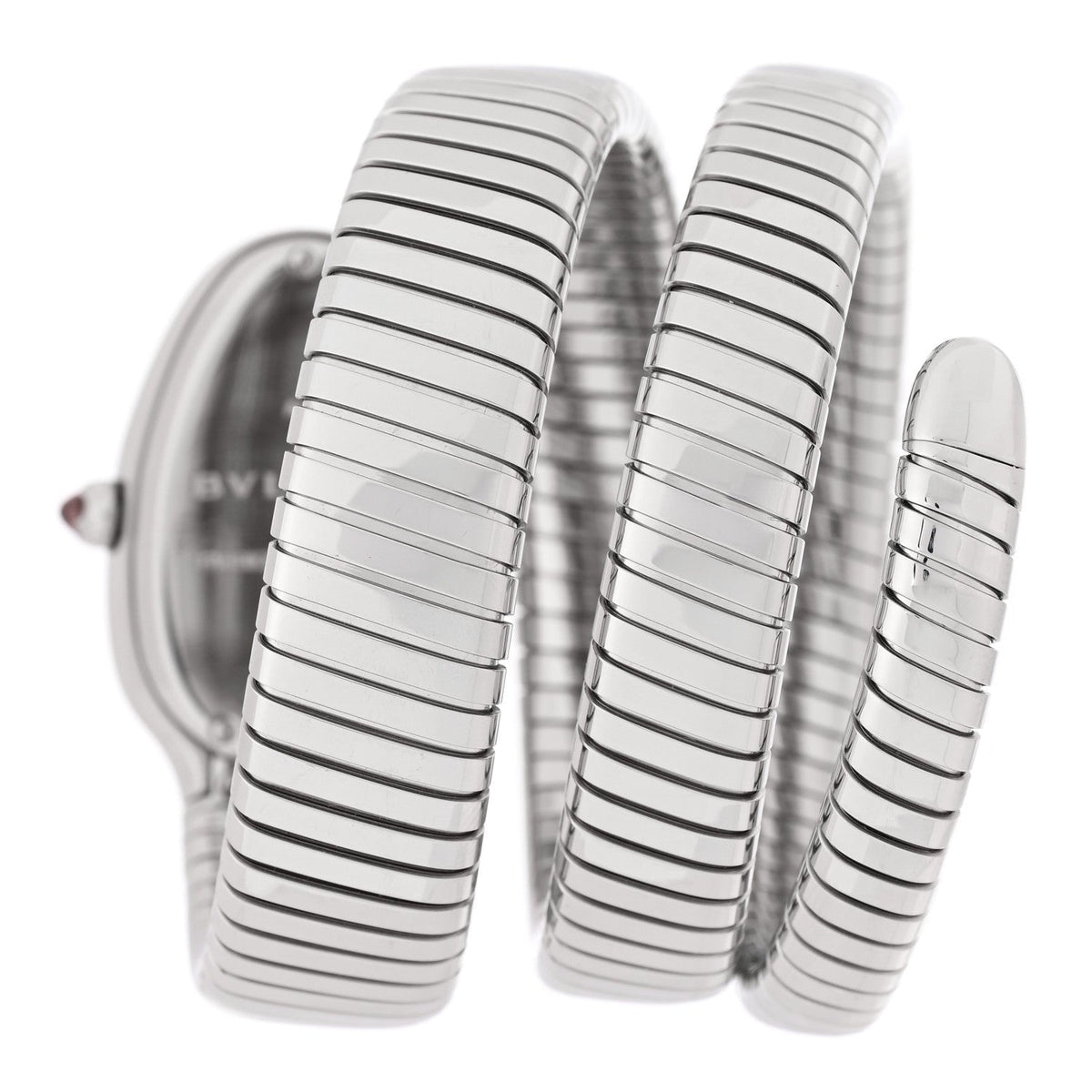 Bulgari Stainless Steel 35mm Serpenti Tubogas Quartz Watch Silver