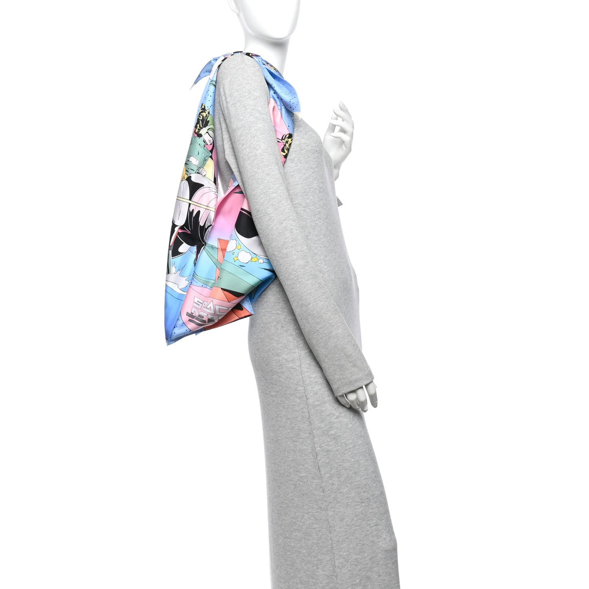 Silk Space Derby Furoshiki Bag Gm Bleu C Handbag