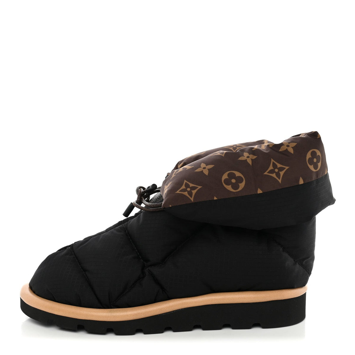 Nylon Monogram Pillow Comfort Ankle Boot Black