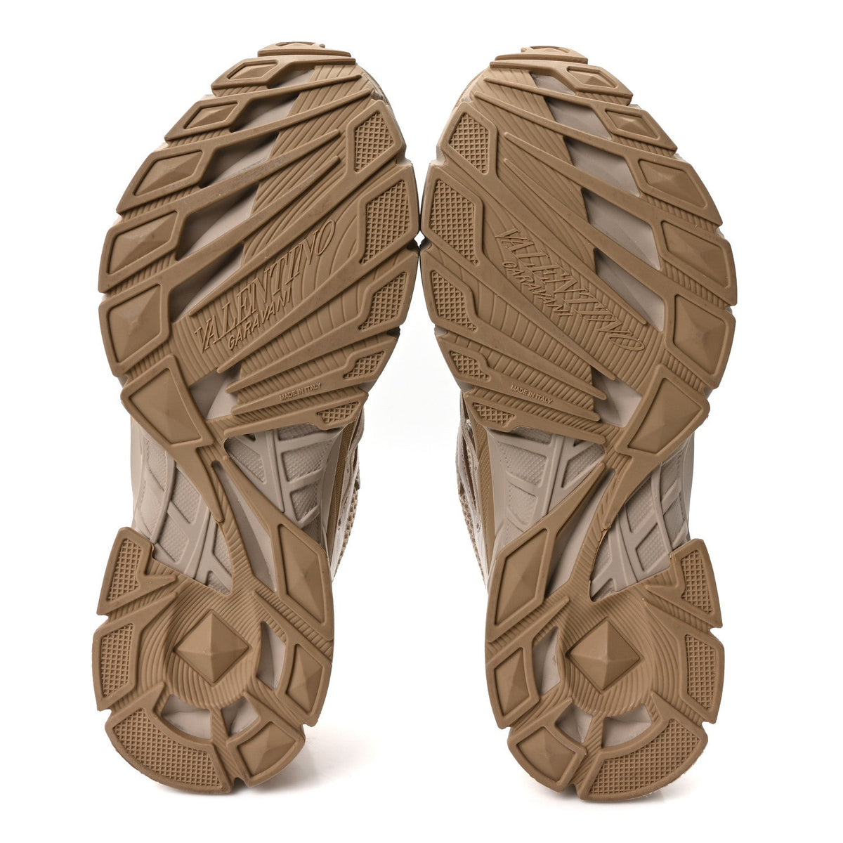 Valentino Garavani Mesh Calfskin Women's Rockstud Platform Sneakers 41 Poudre
