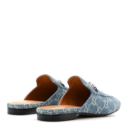 Gucci Denim Women's GG Princetown Slippers 36.5 Light Blue Royale