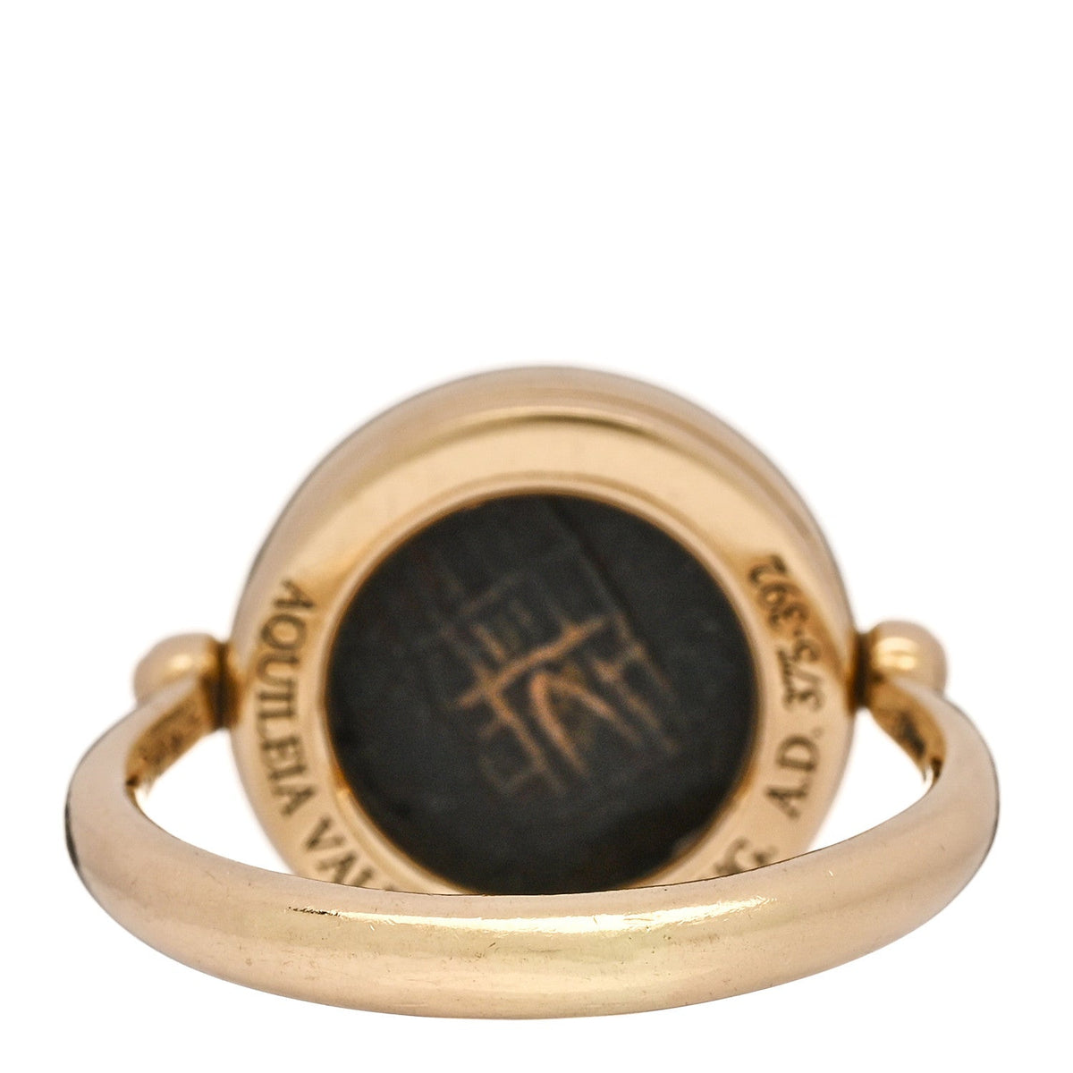 18K Yellow Gold Monete Coin Spinner Ring 52 6