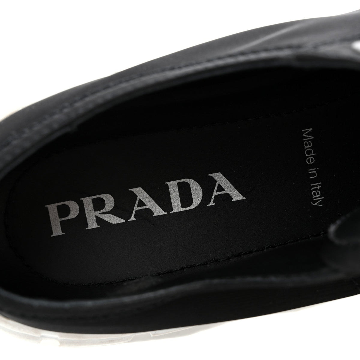 Prada Re-Nylon Gabardine Women's Triangle Logo Double Wheel 50mm Sneakers 38.5 Black