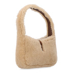 Saint Laurent Shearling Le 5 A 7 Mini Hobo Natural Beige