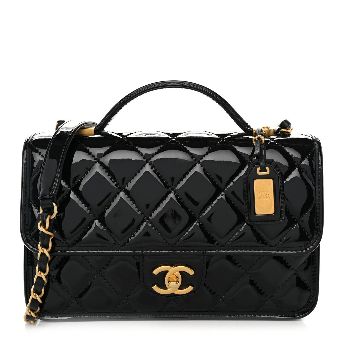Small Quilted Flap Shoulder Bag - Black
