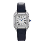 Cartier Stainless Steel Alligator 27.5mm Santos Dumont Quartz Watch
