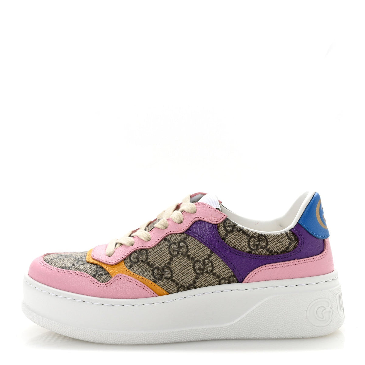 Calfskin GG Supreme Monogram Perforated Platform 55Mm Sneakers Beige E