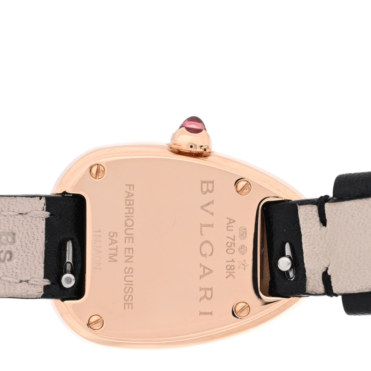 Bulgari 18K Rose Gold Calfskin Diamond 20mm Serpenti Double Wrap Watch Red