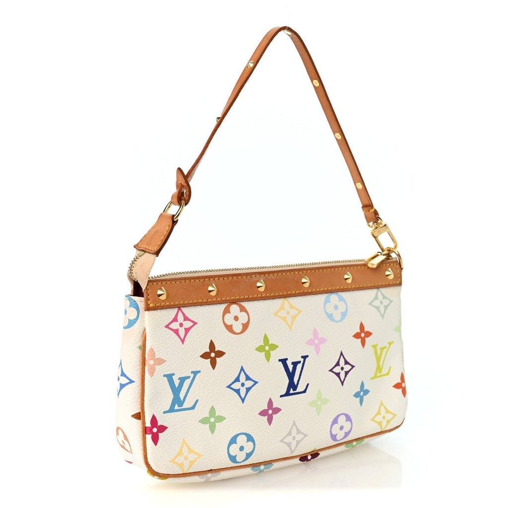 Louis Vuitton Monogram Multicolor Pochette Accessories White