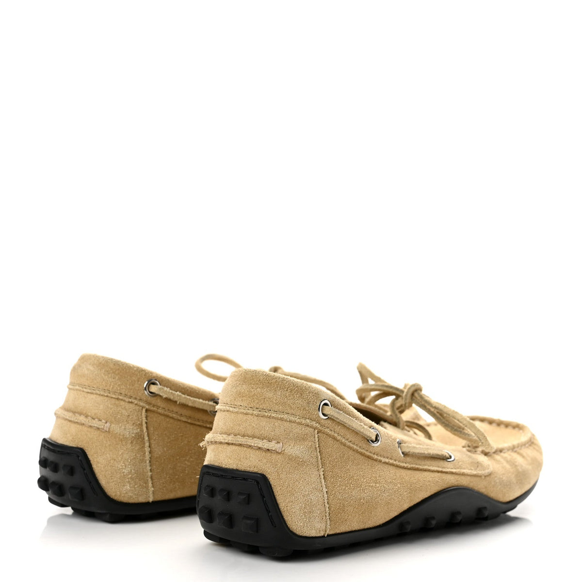 Hermès Suede Calfskin Women's Member Lazy Loafers 39.5 Beige Albatre