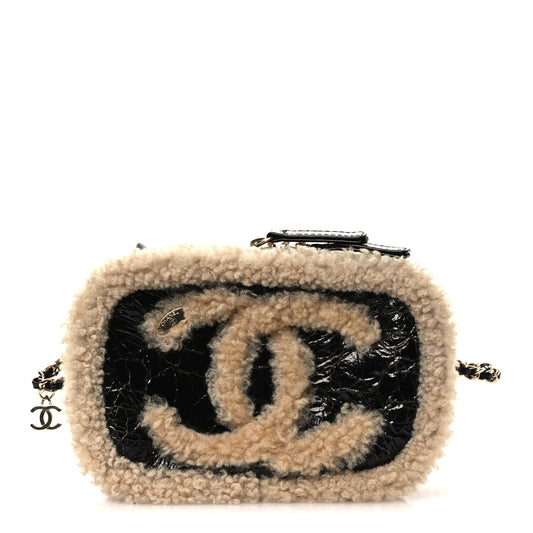 Shearling Sheepskin Belt Bag - Black