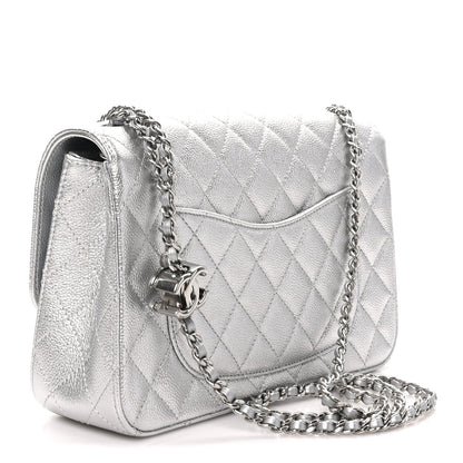 Medium Quilted Caviar Flap Shoulder Bag