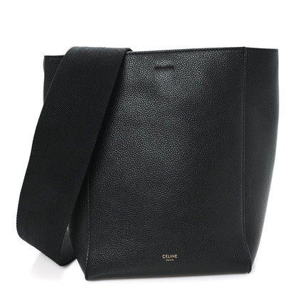 Small Calfskin Bucket Bag - Black